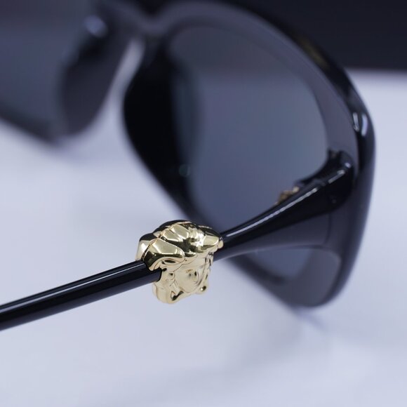 Versace VE4504D GB1/87 Rectangle Sunglasses – Shiny Black/Grey - Picture 6 of 9